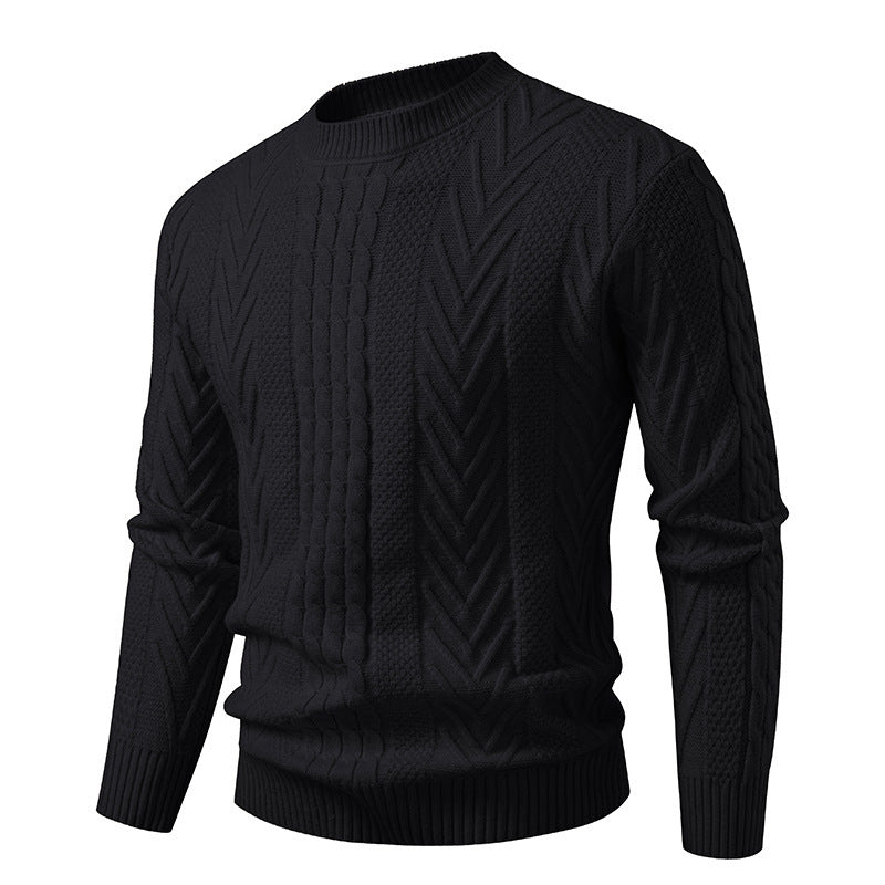 Street-wave Mens Cable Knit Pullover Crew Neck For Stylish Everyday Cozy Warmth And Comfort