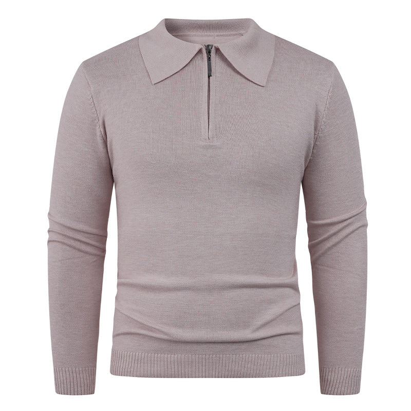 Streetwave Mens Knit Pullover Half Zip Collar Ribbed Texture Premium Cozy For Men