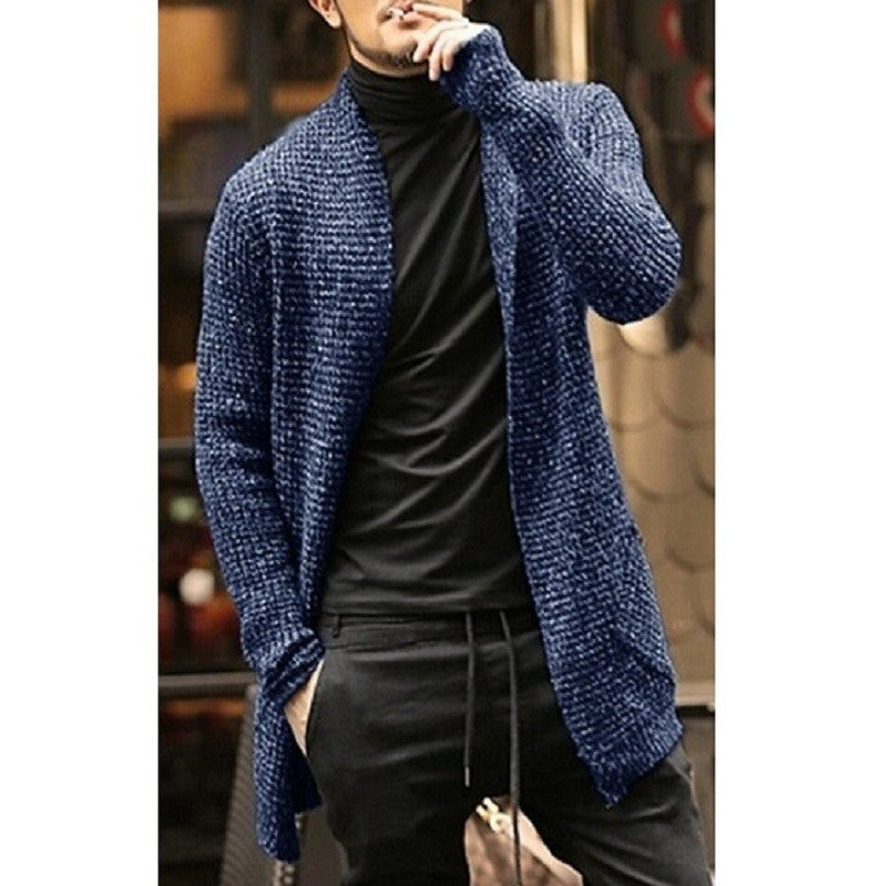 Street-Wave Mens Knit Cardigan Open Front With Textured Knit For Modern Men Effortless Style And Comfort