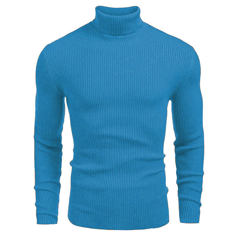 Mens Ribbed Knit Rollneck Sweater Street Wave Elegant Warm Premium Comfort For Cold Weather And Everyday Wear