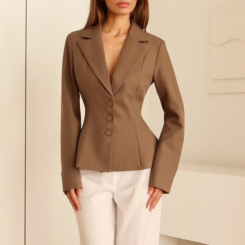 Street Wave Sophisticated Tailored Womens Blazer With Elegant Lapel For Office And Evening Wear
