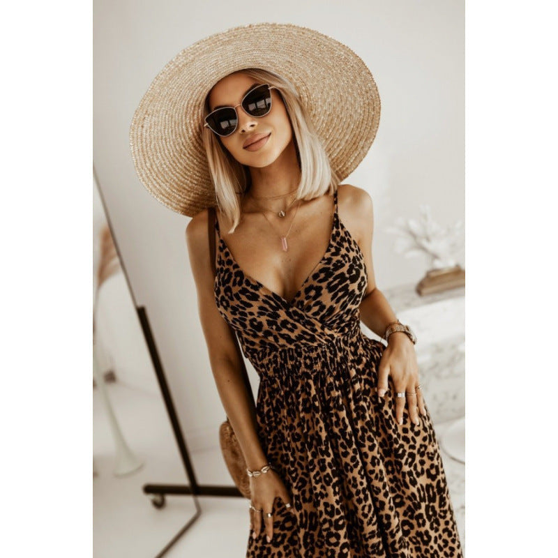Leopard Print Maxi Dress For Women Street-Wave Effortless Style And Comfortable Fit