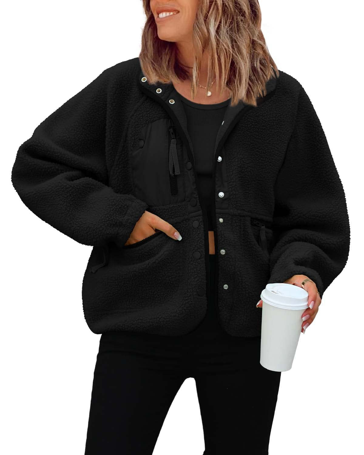 Street-Wave Cozy Fleece Jacket For Women With Practical Pockets And Warmth Soft Lined Comfort