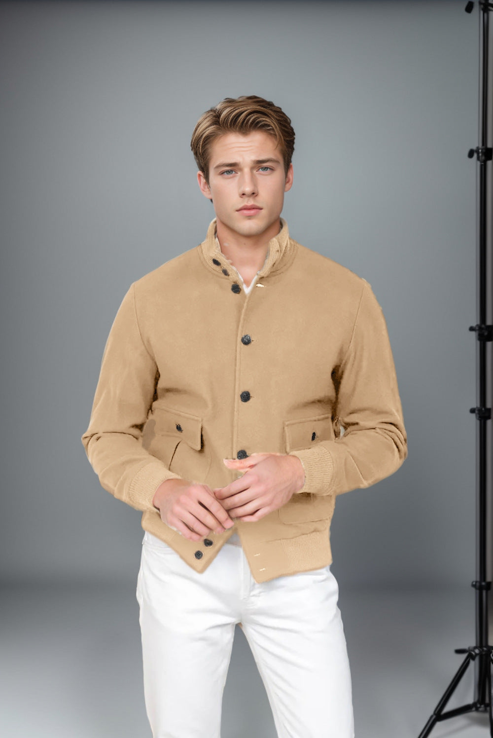 Streetwave Men's Fashion Utility Jacket With Practical Pockets Modern Design For Urban Living