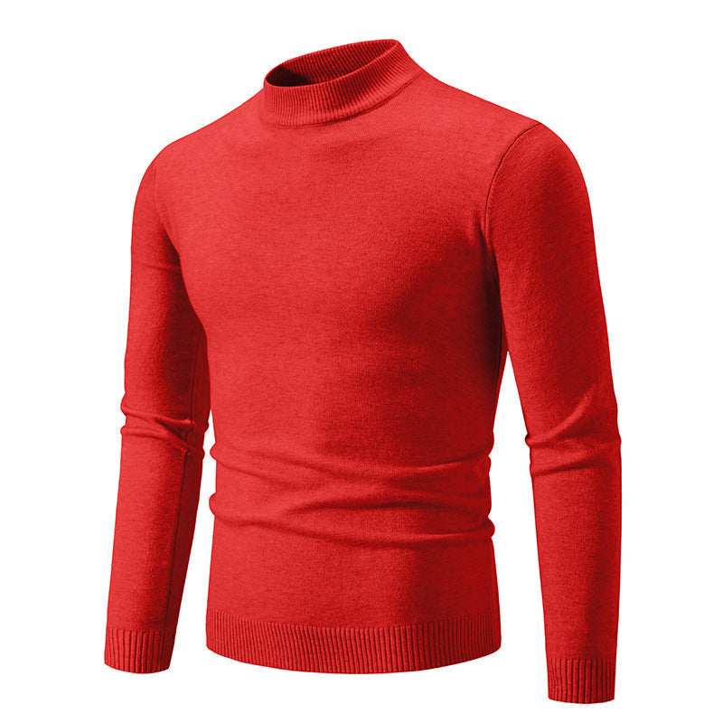 Streetwave Men's Fine Knit Sweater With High Collar And Elastic Cuffs Premium Breathable Cotton For Style Conscious Men