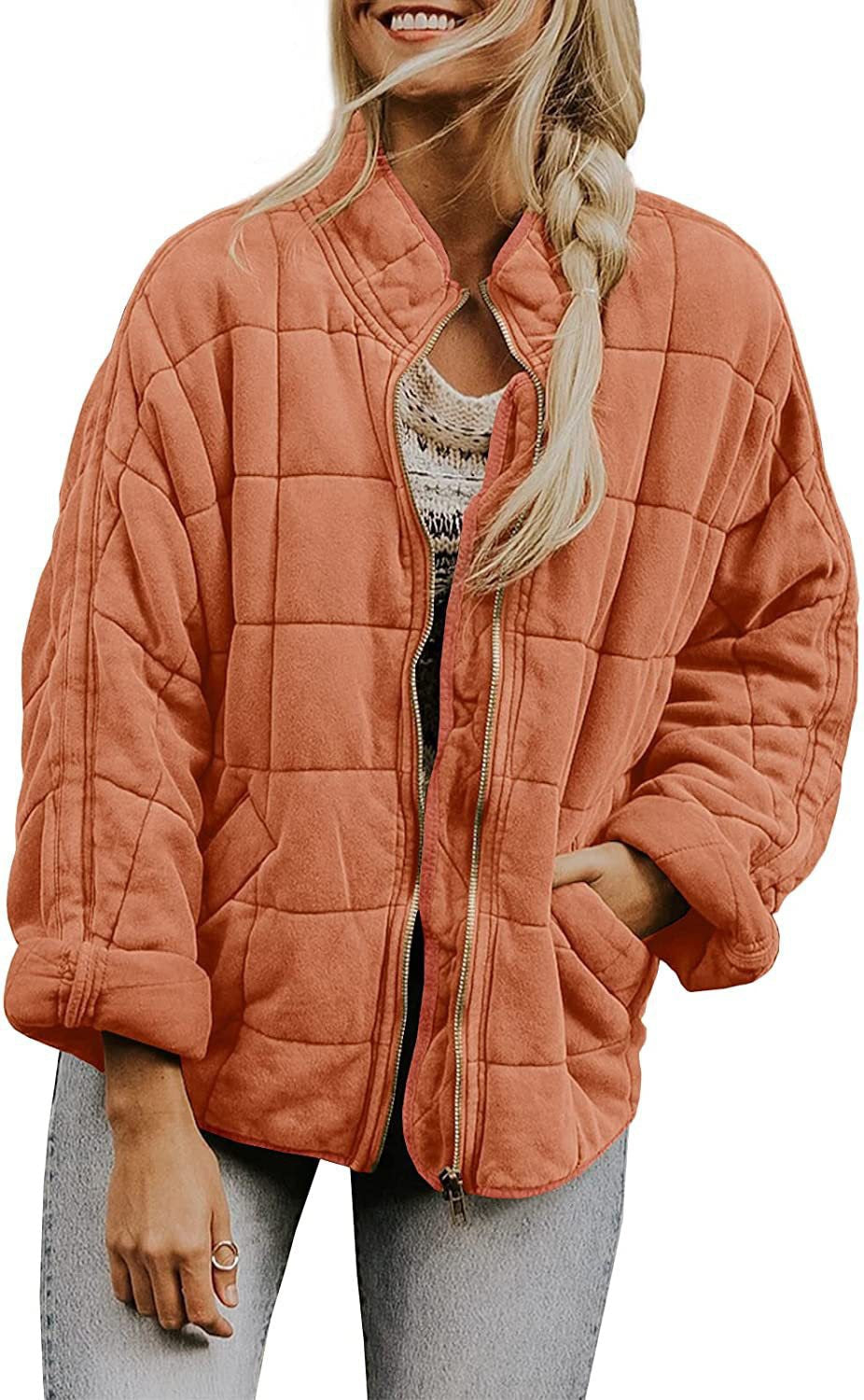 Street Wave Women Quilted Hoodie Jacket With Zip Front And Pockets For Warm Everyday Comfort