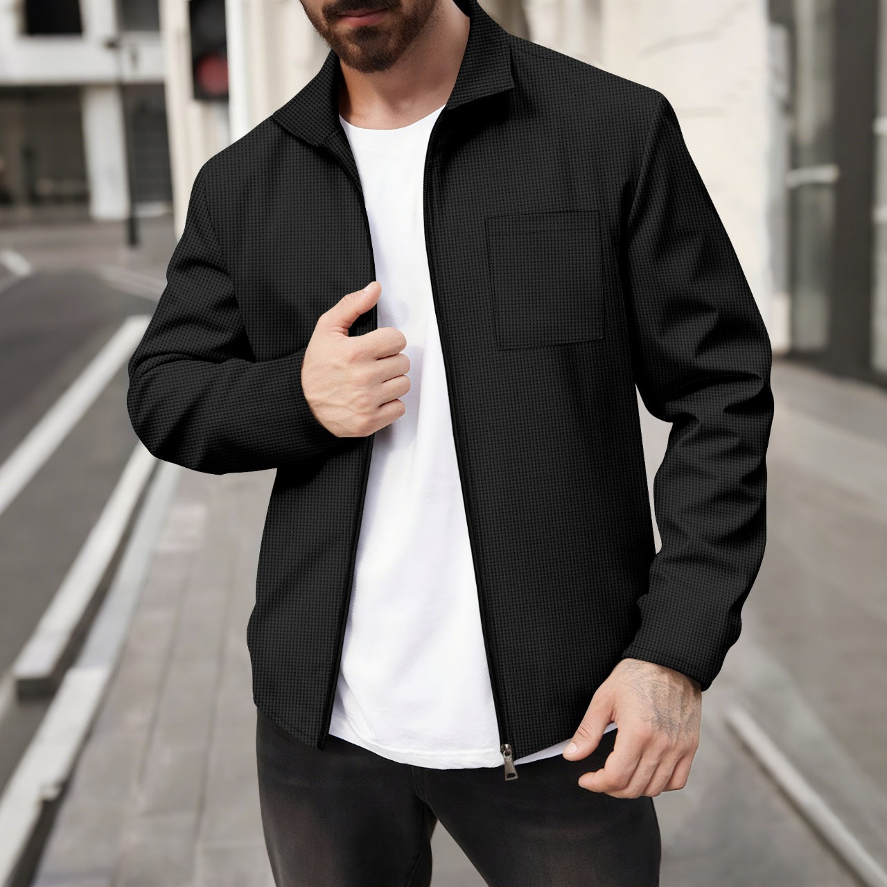 Street-wave Men's Sport Jacket Breathable Lightweight Urban Outerwear for Active Men