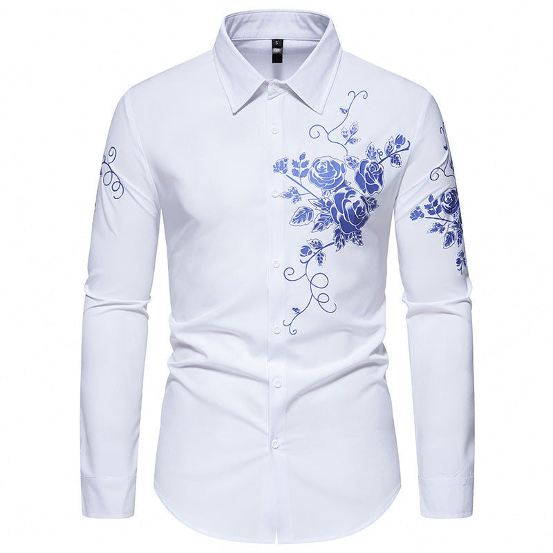 Streetwave Men's Floral Embroidered Shirt With Premium Comfort For Everyday Style