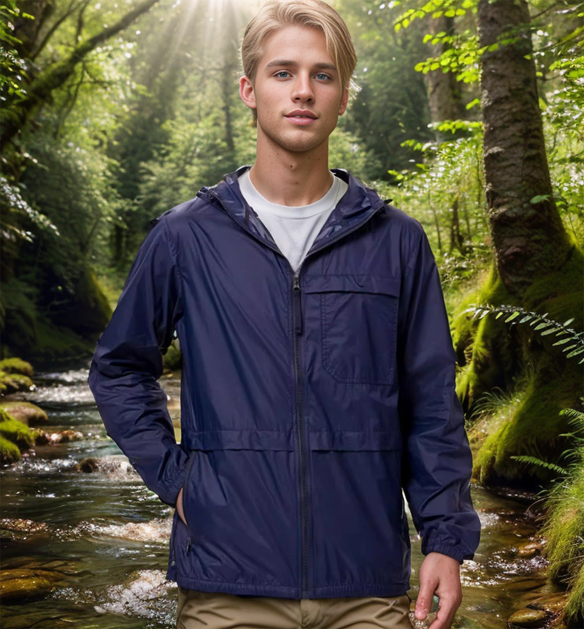 Street Wave Mens Windproof Outdoor Jacket For Hiking And Travel Lightweight Water Resistant Breathable