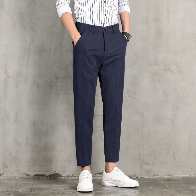Street-Wave Men's Slim Fit Chino Pants With Side Pockets For Modern Everyday Breathable Comfort
