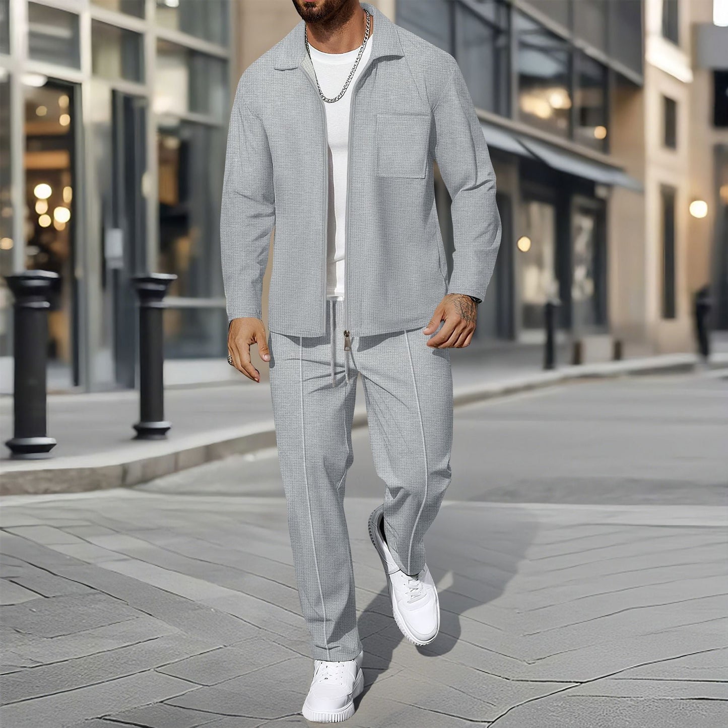 Street Wave Mens Casual Leisure Suit Set Breathable Comfort for Everyday Casual Wear