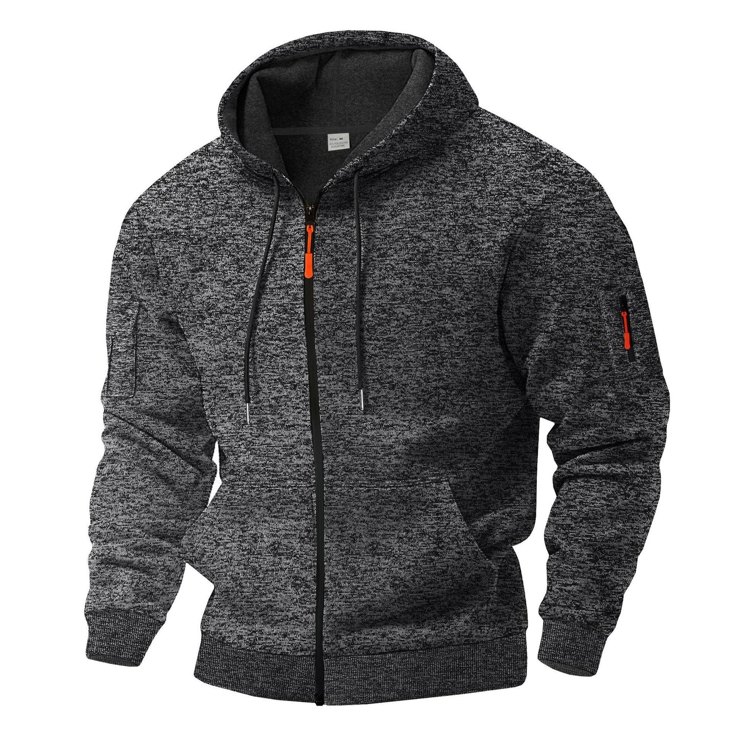 Street-Wave Men's Breathable Zip Hoodie With Contrast Zipper Details For Active Wear