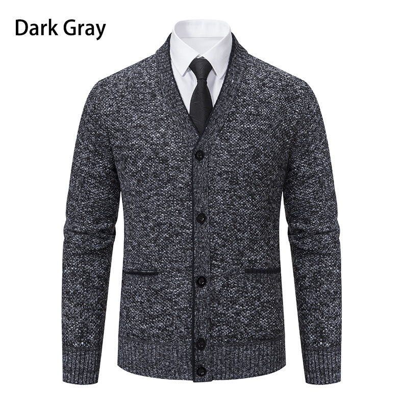 Street-Wave Men's V-Neck Cardigan With Soft Knit And Elegant Details For Everyday Smart Casual
