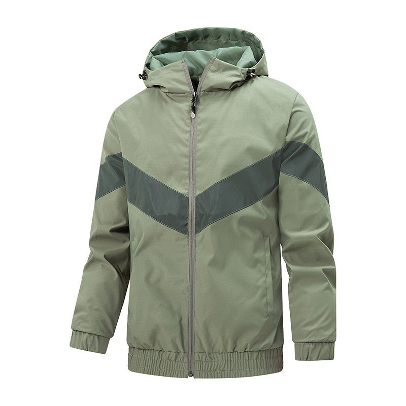 Street-wave Mens Sporty Leisure Jacket With Hood Lightweight Windbreaker For Active Men