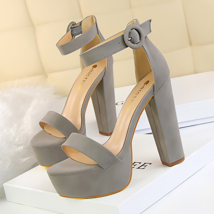 Street Wave High Heel Platform Sandals For Women With Adjustable Ankle Strap And Block Heel Elegant Party Footwear