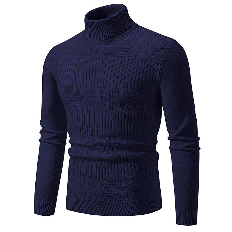 Mens Turtleneck Sweater With Structured Knit Design Premium Cotton Streetwave For Stylish Comfort