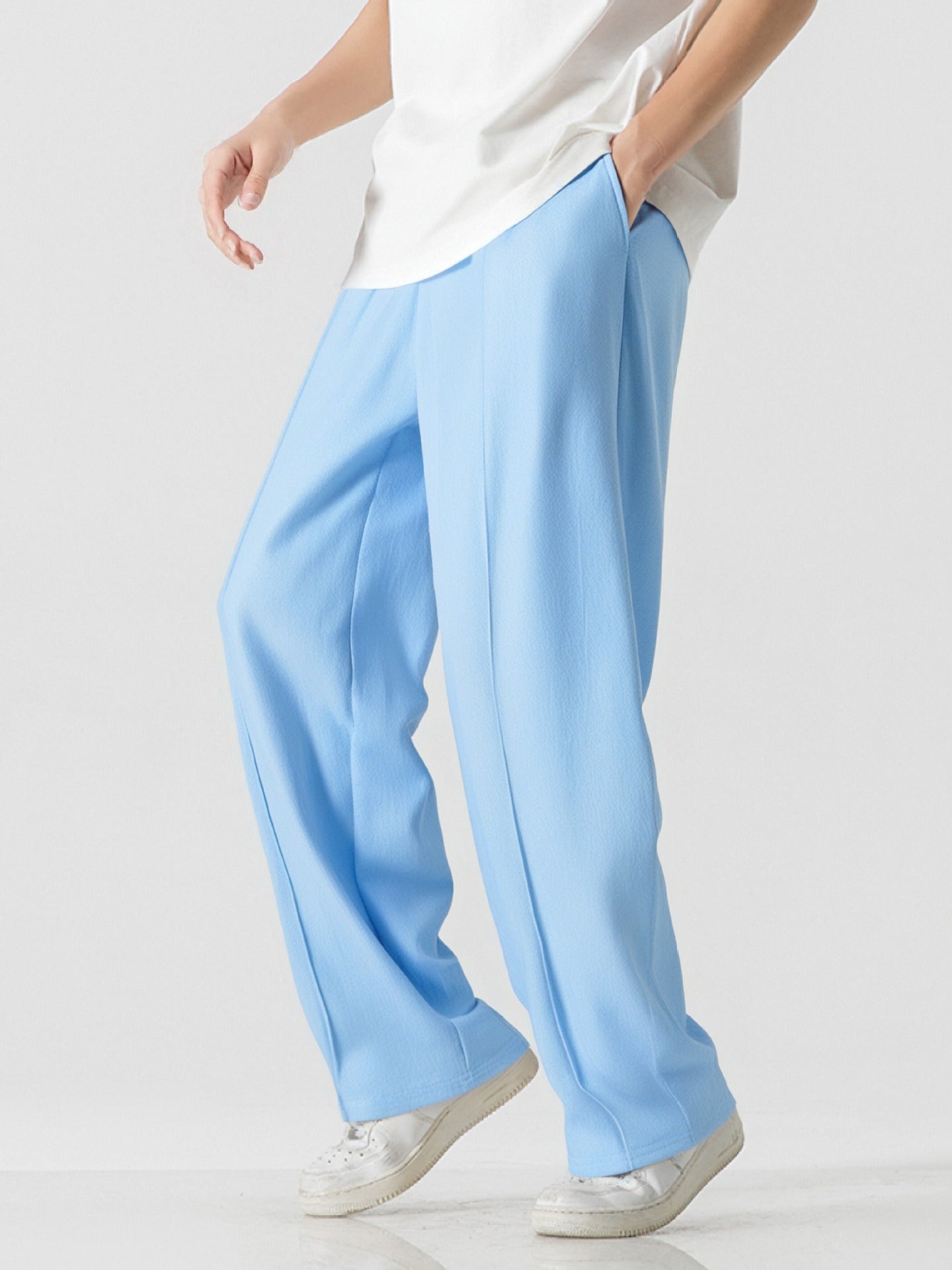Mens Breathable Wide Leg Lounge Pants Street-Wave Elegant Comfort For Men All Day Wear