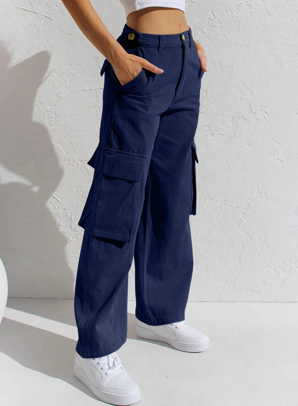 Street-Wave Women Cargo Pants Versatile Utility Trousers With Large Cargo Pockets