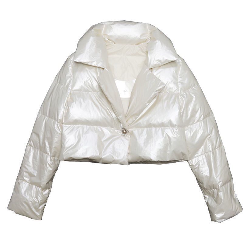 Streetwave Shiny Short Jacket For Women With Collared Design Elegant Day To Night Outerwear