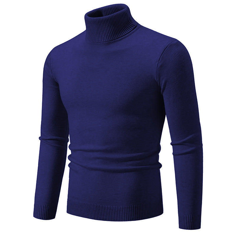 Street-Wave Men's Elegant Fine Cotton Turtleneck Sweater Slim Fit Soft Comfort Everyday Wear