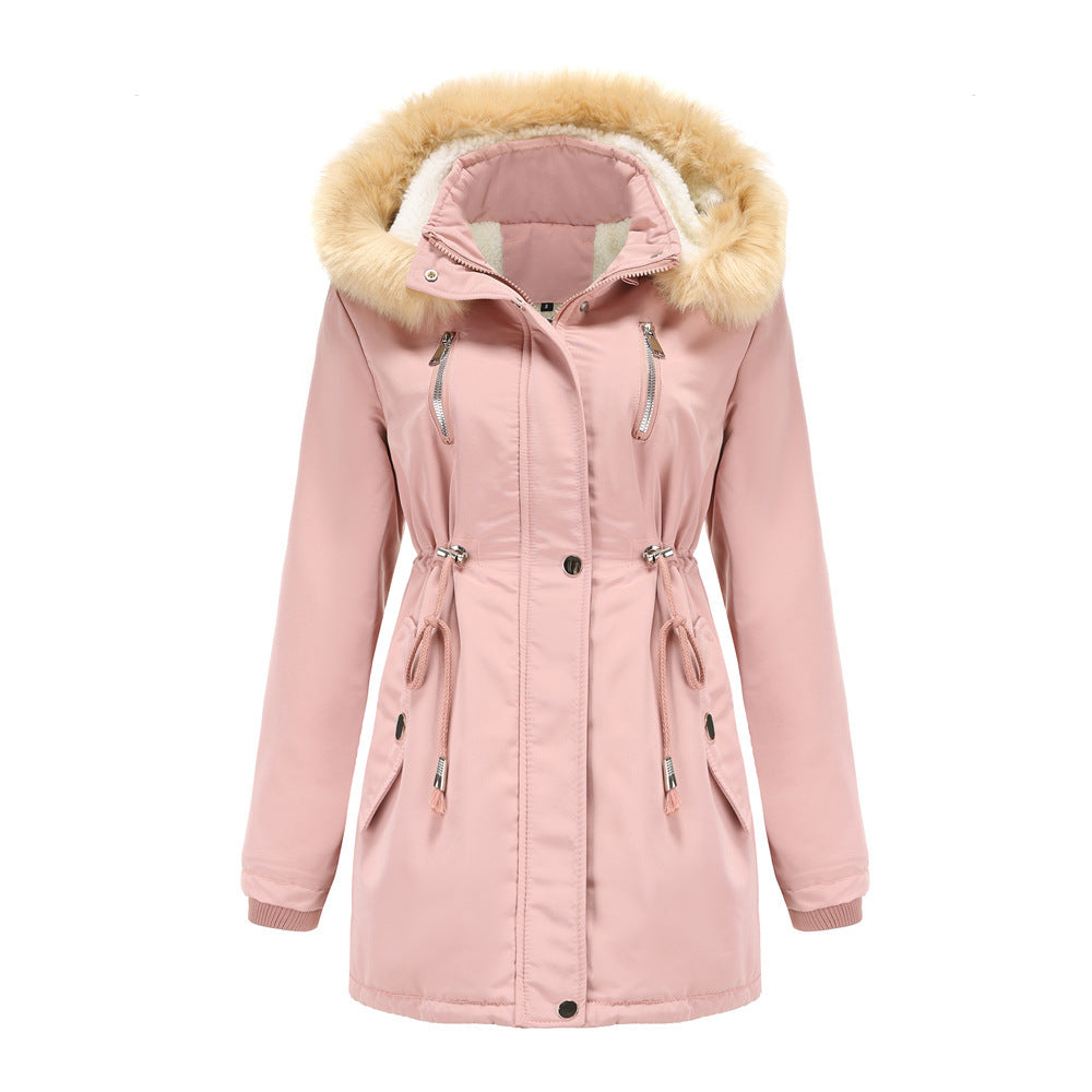 Street-wave Women's Insulated Winter Jacket With Removable Faux Fur Collar For Cold Weather