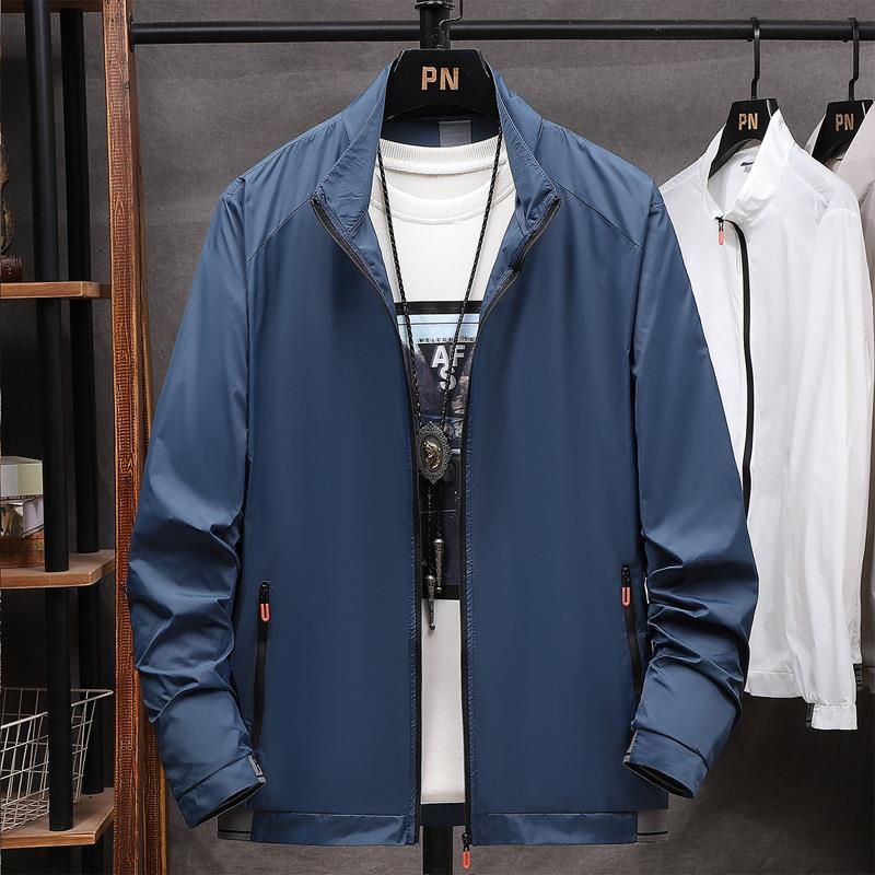 Street-wave Mens Lightweight Water-Resistant Transition Jacket With Zip Pockets For Everyday Wear