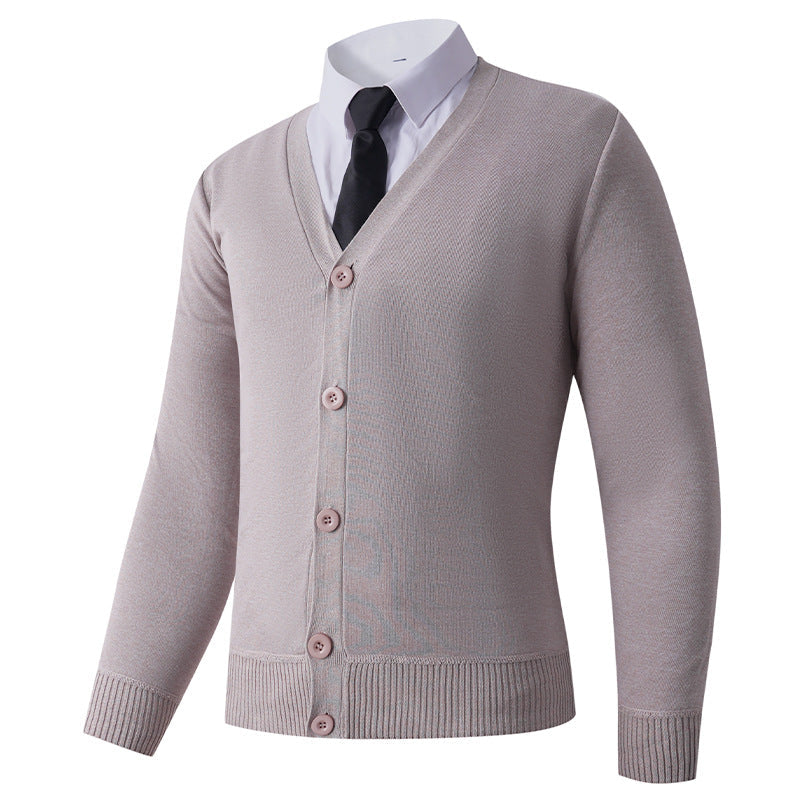 Street-Wave Mens Cardigan With V-Neck And Button Closure Premium Knit For Stylish Wardrobe