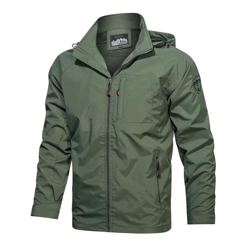 Men's Hooded Jacket Windproof Water Resistant With Zipper Pockets Relaxed Fit Nordisk Flair By Street-Wave