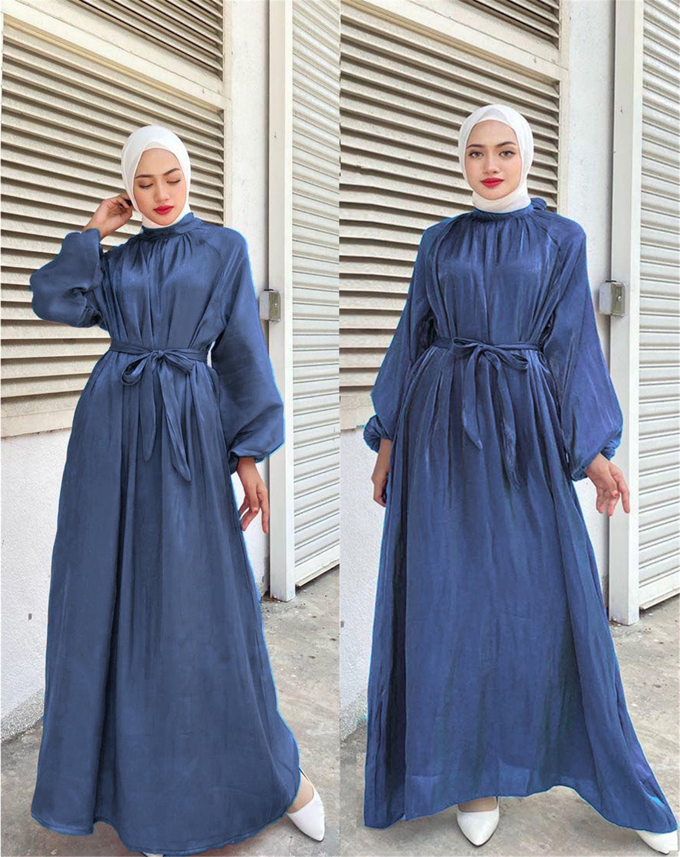 Street Wave Women Elegant Long Sleeve Dress With Waist Belt Flattering Flowing Silhouette