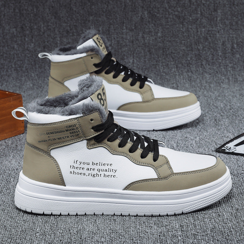 Street Wave Women's High Top Sneakers With Warm Fleece Lining And Non Slip Sole For Winter Urban Style