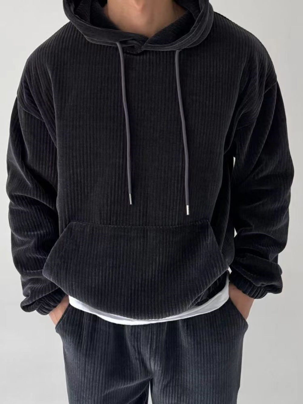 Streetwave Mens Hoodie Ribbed Structured Design For Everyday Comfort And Streetwear Look Versatile