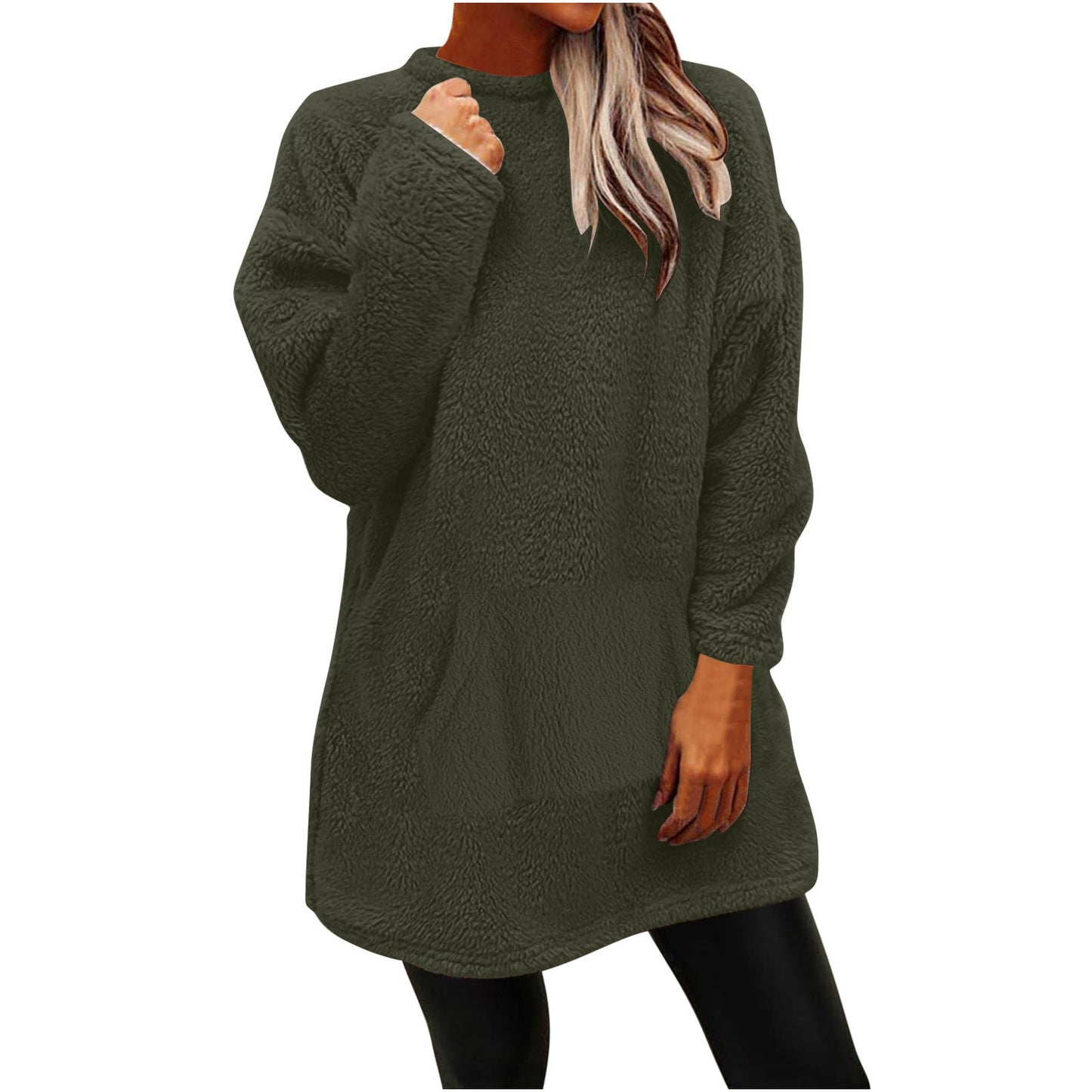 Street Wave Oversize Cozy Pullover For Women Plush Fleece Warmth And Relaxed Fit