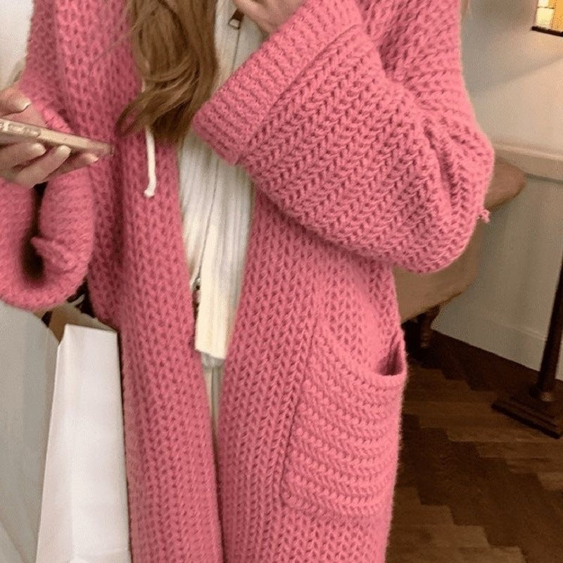 Street-Wave Women Knit Coat With Pockets Cozy Warmth For Everyday Style And Comfort