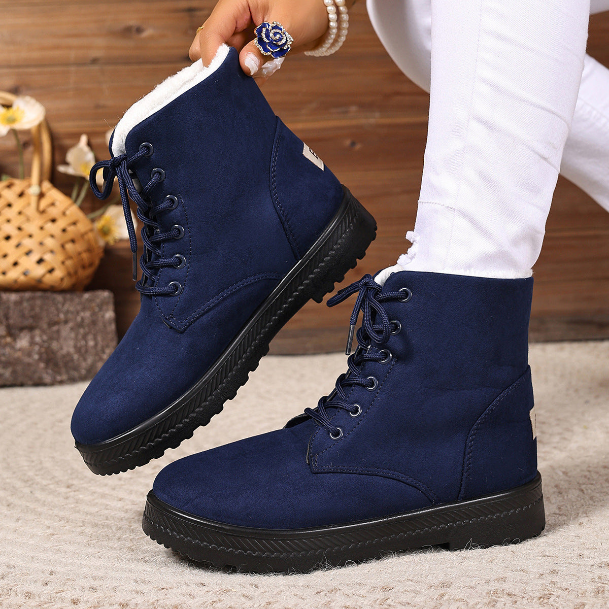 Street Wave Women Warm Fleece Lined Winter Boots Insulated Comfort For Cold Weather Outdoors