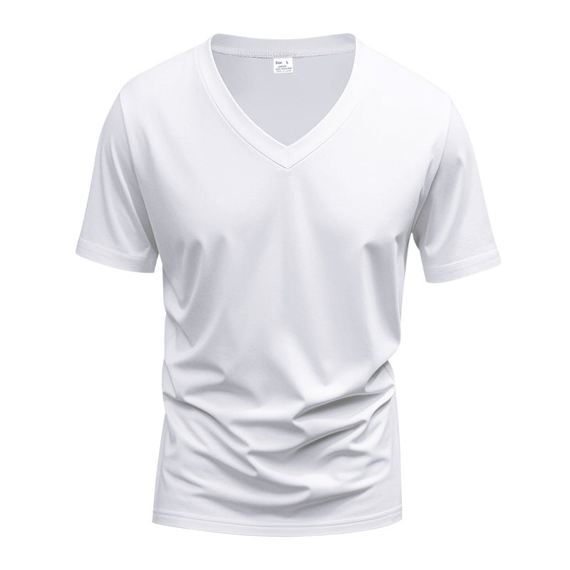 Street-Wave Men's V-Neck T-Shirt Breathable Cotton-Blend With Modern Cut For Active Wear