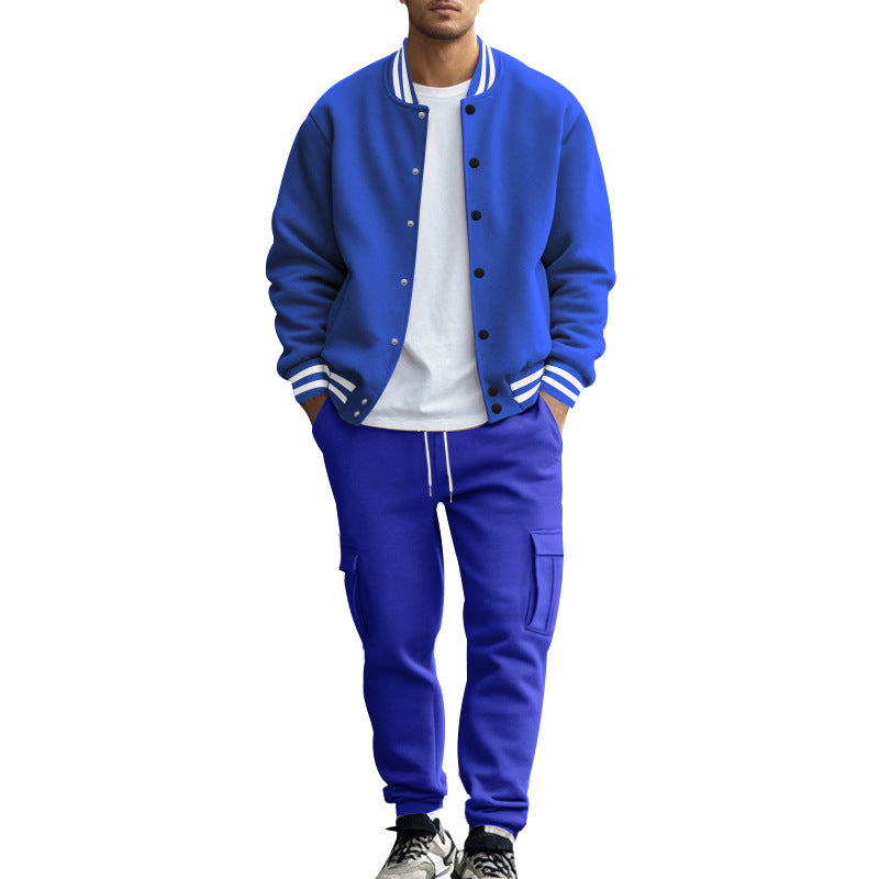 Street-Wave Men's Casual Sports Suit With Practical Pockets And Elastic Waistband For Relaxed Everyday Comfort