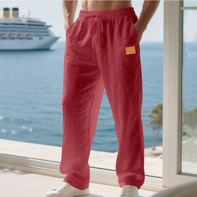 Streetwave Mens Lightweight Linen Summer Pants Breathable Comfort For Warm Weather