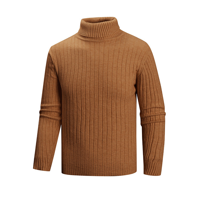 Streetwave Mens Red Ribbed Turtleneck Sweater With High Collar For Warmth Comfort And Style