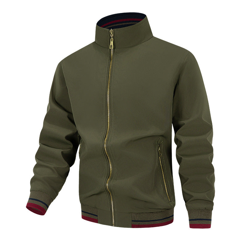 Street Wave Men's Transitional Jacket With High Collar Weatherproof Comfort And Practical Pockets