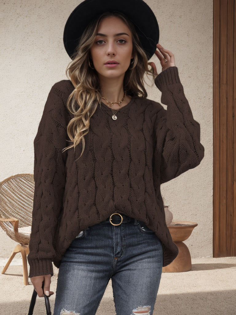 Streetwave Womens Chunky Knit Sweater With Cable Design And Ultra Cozy Loose Fit For Fall And Winter