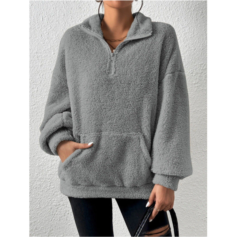 Street-Wave Womens Fleece Pullover With High Collar Ultra Soft Warmth Cozy Comfort