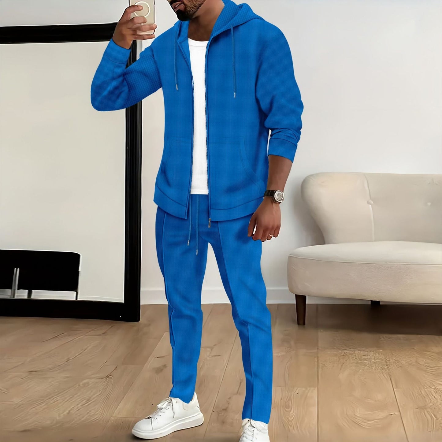 Street-wave Men's Zip Hoodie Tracksuit Set Premium Comfortable Activewear For Men