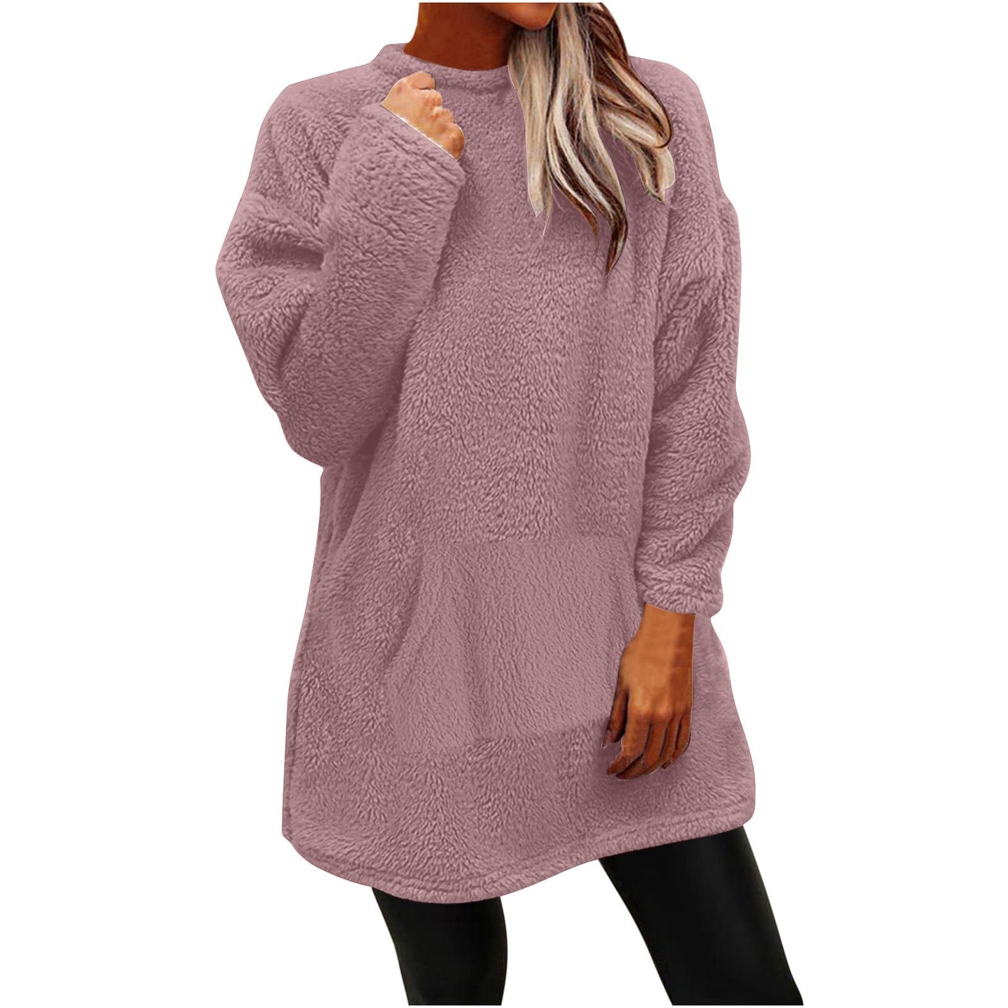 Street Wave Oversize Cozy Pullover For Women Plush Fleece Warmth And Relaxed Fit
