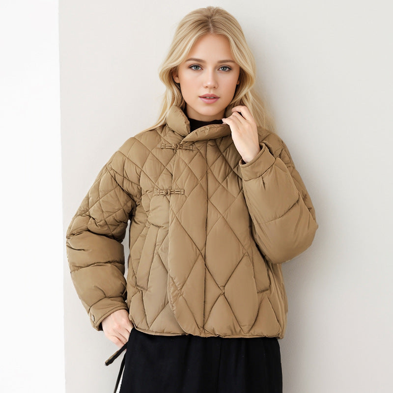 Streetwave Womens Quilted Jacket With High Collar And Snaps For Cold Weather Warmth