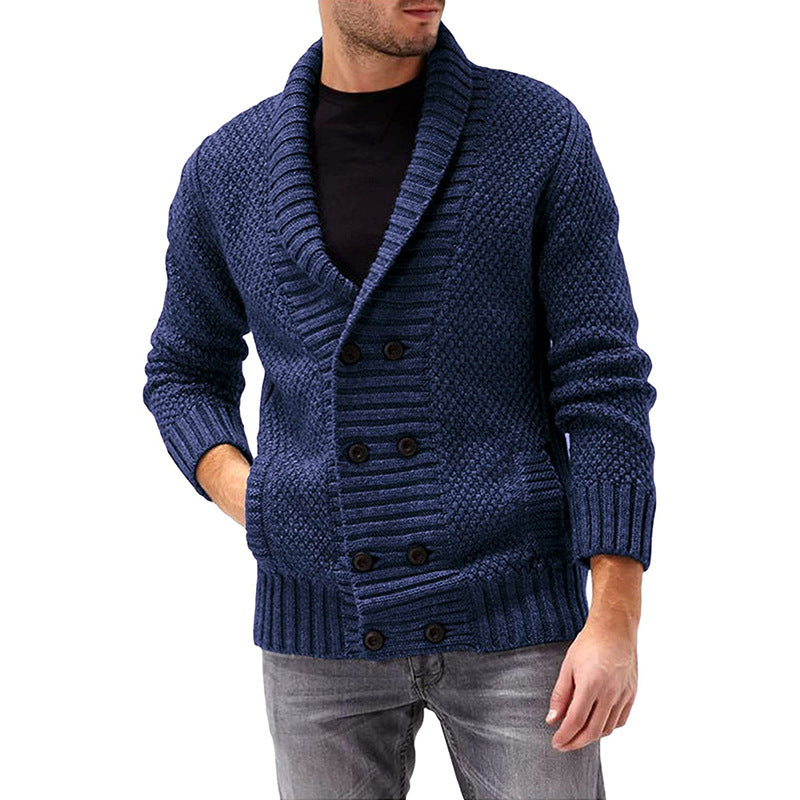Mens Cardigan With Double Button Placket And Textured Knit From Street Wave For Modern Men
