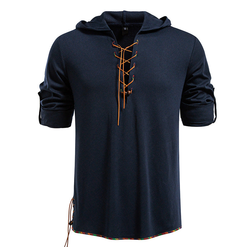 Street-wave Women's Hoodie With Unique Lace-Up Front For Casual Comfort And Everyday Style