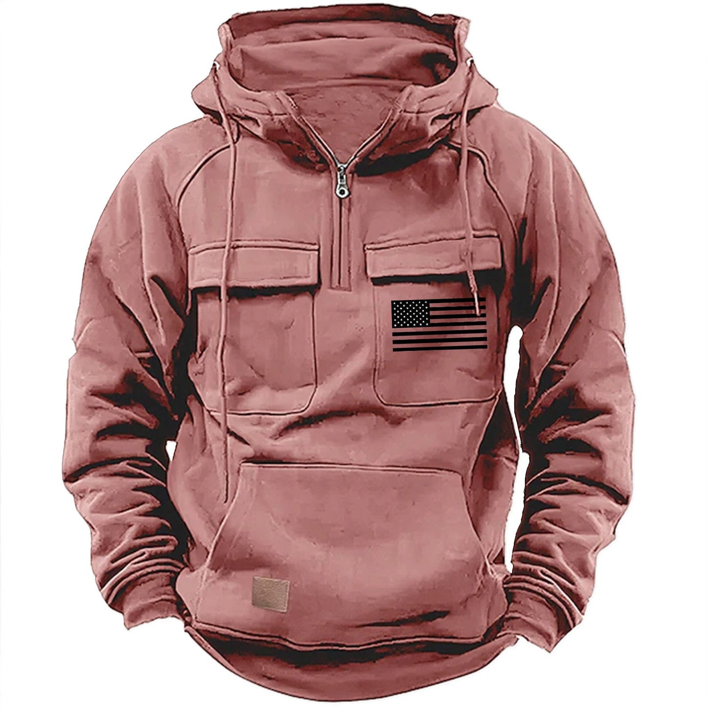 Mens Hoodie With Multiple Pockets Street Wave Durable For Outdoor Enthusiasts Sweatshirt