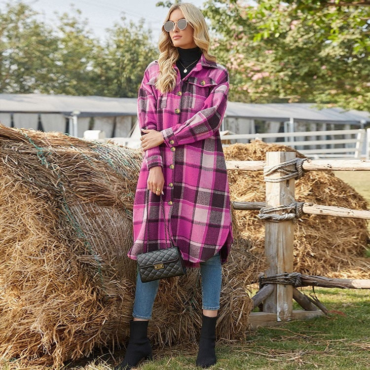 Streetwave Plaid Overshirt Jacket For Women Versatile Soft Breathable Everyday Wear