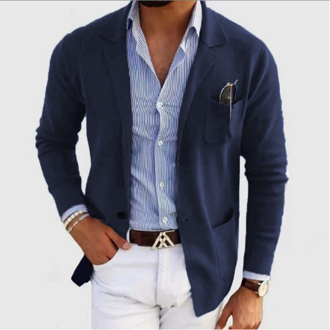 Men's Blazer Casual Elegant In Durable Cotton Blend By Street-wave For Modern Professionals