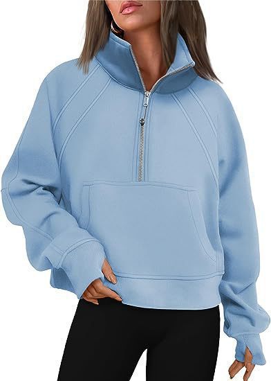 Street-Wave Women's Cozy Half Zip Hoodie With Kangaroo Pocket For Everyday Comfort And Warmth